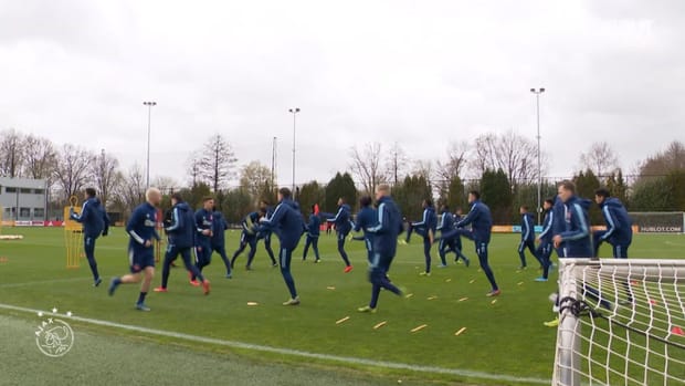 Ajax players prepare for Roma showdown